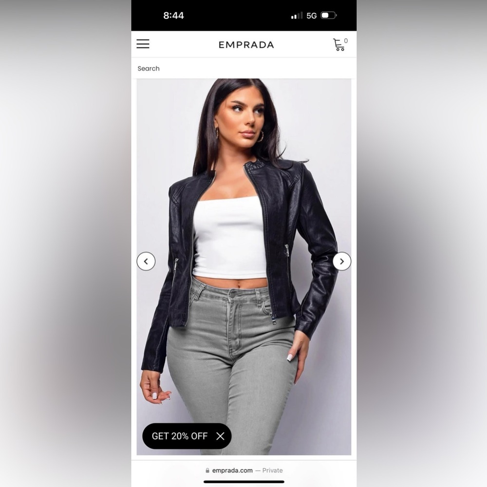 Sleek Black Leather Jacket with Motorcycle Style and Silver Hardware